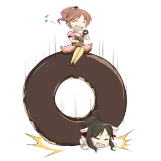 🍩 Anime, Bánh donut, Kawaii, Dễ thương, Manga whatsapp sticker