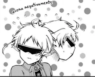 😎 acena negativamente Anime, Manga, Elf, Sonnenbrille, Charakter, Negativ, Kopfschütteln telegram sticker