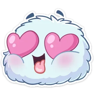 😍 可爱, 爱, 毛茸茸, 心, 卡通, 吉祥物 telegram sticker