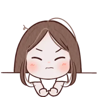 🐰 kartun, gadis, imut, marah telegram sticker