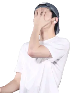 🤦‍♀ person, hand gesture, facepalm, man, casual wear telegram sticker