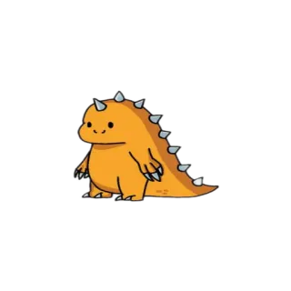 🙂 恐龙, 怪物, 可爱, 卡通, 橙色, 动物, 贴纸 whatsapp sticker