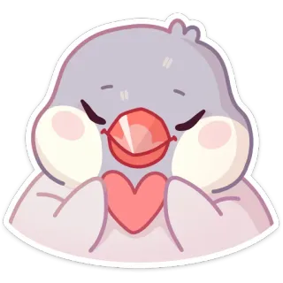 ❤️ vogel, liefde, hart, schattig, lief, sticker, cartoon telegram sticker