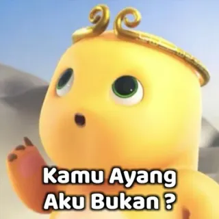 😉 Kamu Ayang
Aku Bukan ? kreskówka, postać, animacja, słodki, żółty, zwierzę domowe telegram sticker