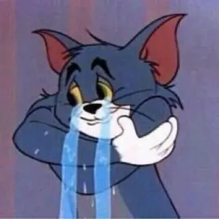 😭 Tom Cat Tom and Jerry triste, piangere, meme, emozionale, cartone animato, gatto whatsapp sticker
