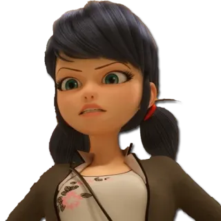 😠 Marinette Dupain-Cheng Miraculous: Tales of Ladybug & Cat Noir Marinette, Miraculous Ladybug, Personagem de desenho animado, Série animada telegram sticker