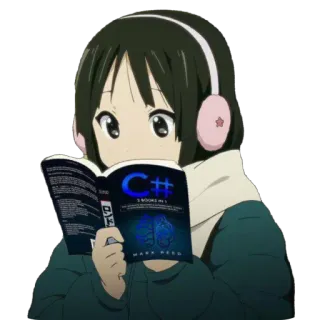 🤓 C# Anime, Programmazione, C#, Libro, Ragazza whatsapp sticker