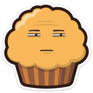😑 มัฟฟิน, อาหาร, ของหวาน, เบเกอรี่, คัพเค้ก, การ์ตูน, ตัวละคร telegram sticker