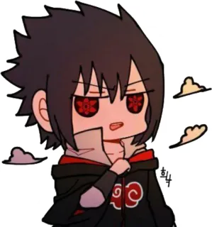 😟 Sasuke Uchiha Naruto аниме, манга, учиха, саске, наруто, стикер, чиби telegram sticker