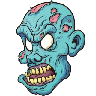 😒 Zombie, Monstre, Mort-vivant, Horreur, Halloween, Effrayant whatsapp sticker