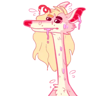 😥 Desenho animado, Animal, Cachorro, Rosa, Fofo, Animal de estimação whatsapp sticker