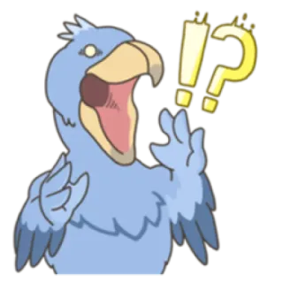 😱 oiseau, question, exclamation, dessin animé, confus, mignon, sticker telegram sticker