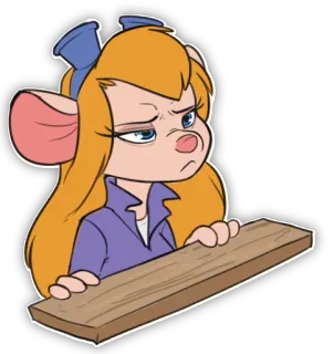😒 Gadget Hackwrench Chip 'n Dale: Rescue Rangers Gadget, Scheggia, Disney, Rescue Rangers, cartone animato, topo, ingegnere telegram sticker