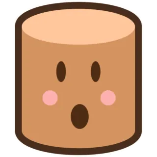⚪️ 마시멜로우, 귀여운, 얼굴, 놀란, 카와이, 이모지 telegram sticker