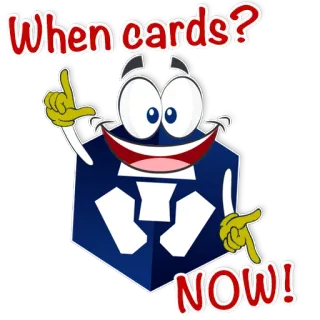 ⏳ When cards? NOW! cartas, cards, jogo, coleção, colecionável, hobby, esperando telegram sticker