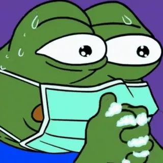 😷 Pepe the Frog Pepe, frog, meme, mask, sweat, covid-19, anxiety telegram sticker