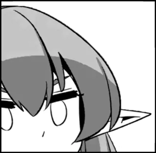 😶 anime, manga, cartoon, character, elf, portrait, art telegram sticker