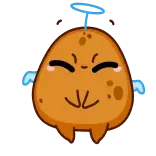 😇 potato, cute, cartoon, kawaii, character telegram sticker