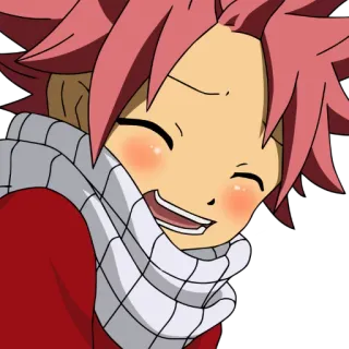 😊 Natsu Dragneel Fairy Tail Anime, Fairy Tail, Natsu Dragneel, Sorriso, Feliz, Desenho animado telegram sticker