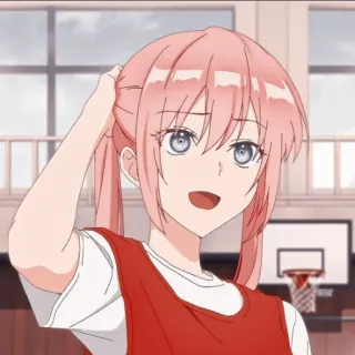 📎 Anime, Mädchen, Süß, Pinke Haare, Cartoon, Charakter, Porträt telegram sticker