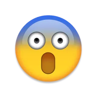 😲 emoji, chocado, surpreso, rosto, medo, ansiedade telegram sticker