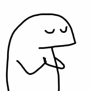 🙏 stick figure, drawing, cartoon, line art, minimalist, character telegram sticker