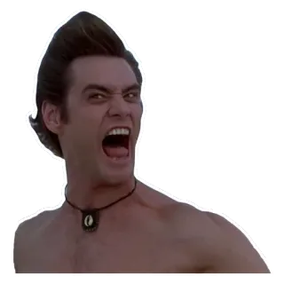 😡 Ace Ventura Ace Ventura: Pet Detective Jim Carrey, comedia, película, detective de mascotas, divertido, expresión whatsapp sticker