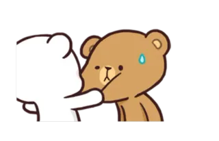 😐 urso, desenho animado, fofo, kawaii, abraço telegram sticker