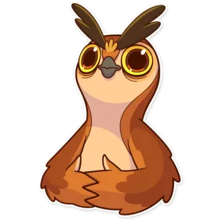 😐 burung hantu, burung, hewan, stiker, lucu, kartun telegram sticker