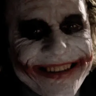 🦇 Joker The Dark Knight villain, criminal, clown, makeup, Heath Ledger telegram sticker