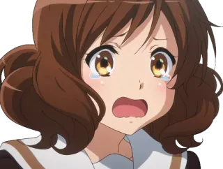 😢 Anime, weinend, Mädchen, traurig, Tränen, Ausdruck telegram sticker