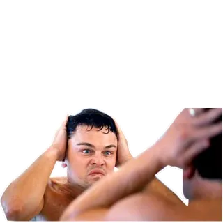 😊 Leonardo DiCaprio actor, hombre, espejo, impactado, Leonardo DiCaprio whatsapp sticker