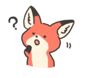 ❓ 狐狸, 动物, 卡通, 可爱 telegram sticker