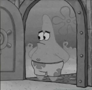 🙂 Patrick Star SpongeBob SquarePants แพทริก, ปลาดาว, การ์ตูน, สพันจ์บ็อบ, เศร้า telegram sticker