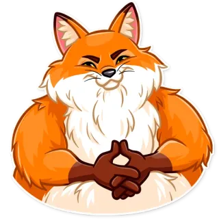 😏 fox, cartoon, animal, cunning, orange telegram sticker