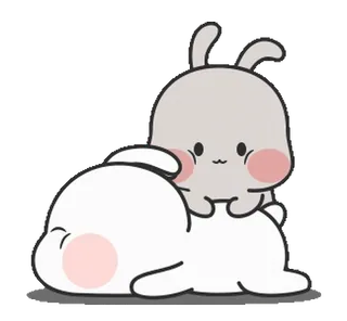 🥰 lapin, mignon, animal, dessin animé, kawaii telegram sticker