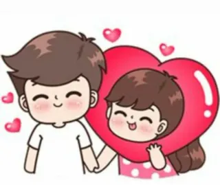🥰 卡通, 情侣, 爱, 心, 浪漫 whatsapp sticker