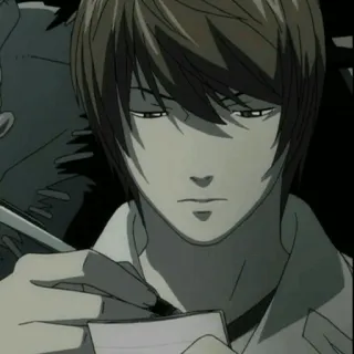 ⚖ Light Yagami Death Note Anime, Écriture, Sérieux, Mort, Note telegram sticker