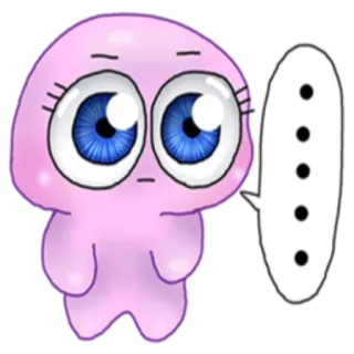 🤔 mignon, dessin animé, personnage, rose, yeux telegram sticker