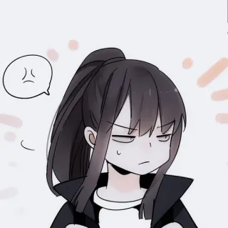 🖤 ragazza anime, arrabbiato, carino, cartone animato, anime, manga telegram sticker
