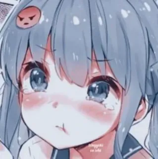 😇 anime, girl, cute, emotional, cartoon whatsapp sticker