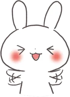 😆 konijn, schattig, kawaii, cartoon, dier, vrolijk whatsapp sticker
