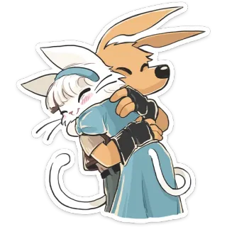 🤗 アニメ, ハグ, 動物, 可愛い, 友情, アニメキャラ telegram sticker