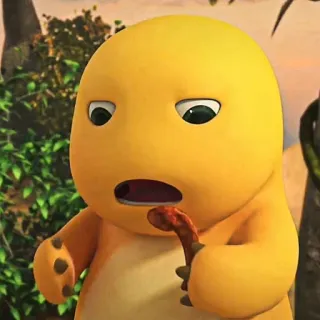 🧽 Dino Dino Core dinossauro, desenho animado, fofo, amarelo, animação telegram sticker
