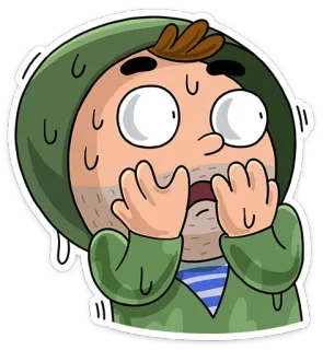 😳 scioccato, preoccupato, sudato, paura, ansioso telegram sticker