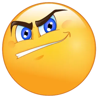 😈 Emoji, Sourire narquois, Visage, Jaune, Dessin animé whatsapp sticker