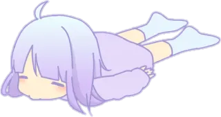 😑 Anime, Lucu, Kawaii, Tidur, Kartun, Chibi whatsapp sticker