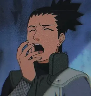😂 Shikamaru Nara Naruto Anime, Manga, Shikamaru, Naruto, Charakter, Gähnen telegram sticker