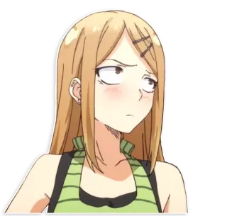 😒 Anime, Chica, Expresión, Pegatina, Dibujo animado, Pelo rubio telegram sticker