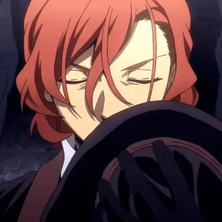 🥃 Chuuya Nakahara Bungou Stray Dogs Anime, Charakter, Hut, rote Haare telegram sticker